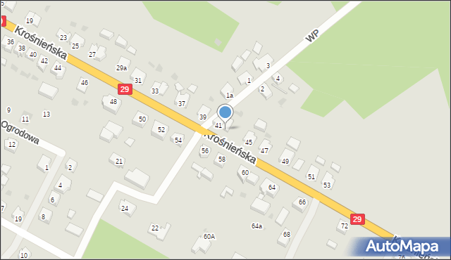 Cybinka, Krośnieńska, 43, mapa Cybinka