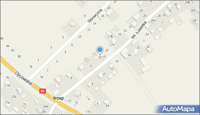 Czajowice, Króla Władysława Łokietka, 11, mapa Czajowice