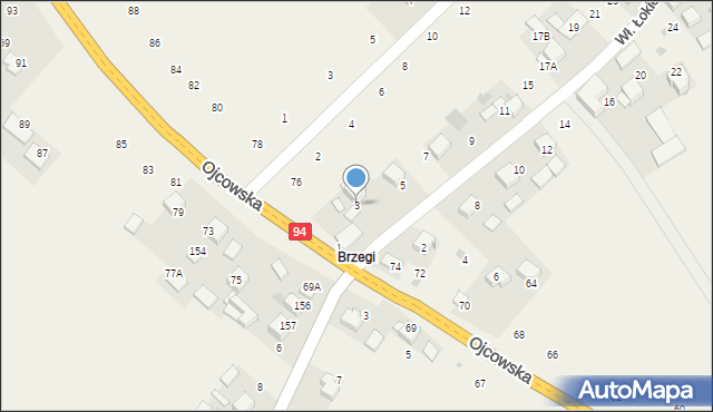 Czajowice, Króla Władysława Łokietka, 3, mapa Czajowice