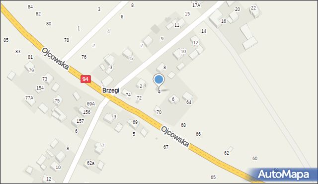 Czajowice, Króla Władysława Łokietka, 4, mapa Czajowice