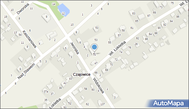 Czajowice, Króla Władysława Łokietka, 51, mapa Czajowice