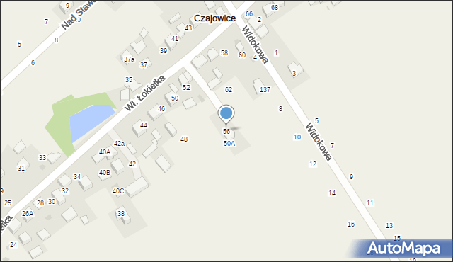 Czajowice, Króla Władysława Łokietka, 56, mapa Czajowice