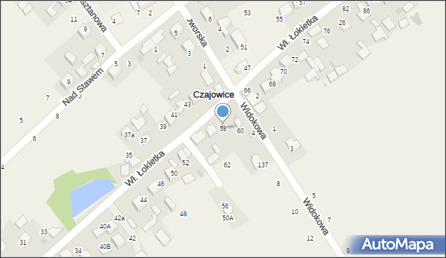 Czajowice, Króla Władysława Łokietka, 58, mapa Czajowice
