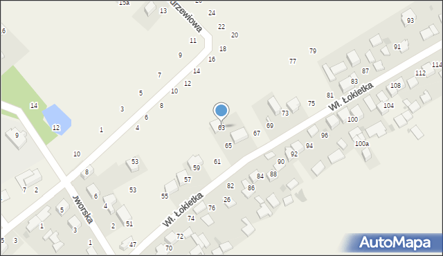 Czajowice, Króla Władysława Łokietka, 63, mapa Czajowice