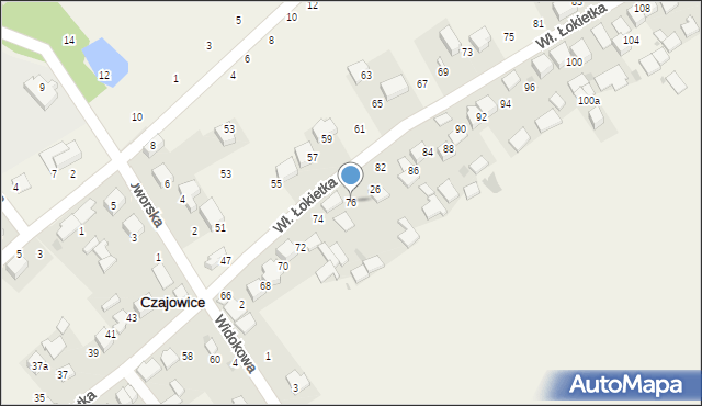 Czajowice, Króla Władysława Łokietka, 76, mapa Czajowice