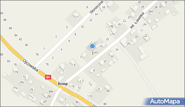 Czajowice, Króla Władysława Łokietka, 9, mapa Czajowice