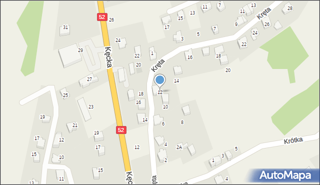 Czaniec, Kręta, 12, mapa Czaniec