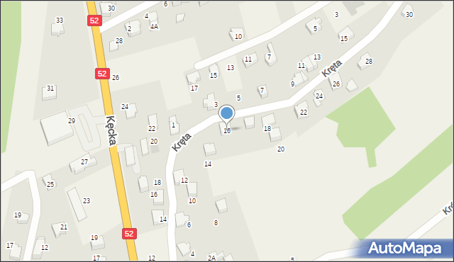 Czaniec, Kręta, 16, mapa Czaniec