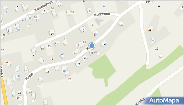 Czaniec, Kręta, 26, mapa Czaniec