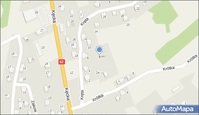 Czaniec, Kręta, 8, mapa Czaniec