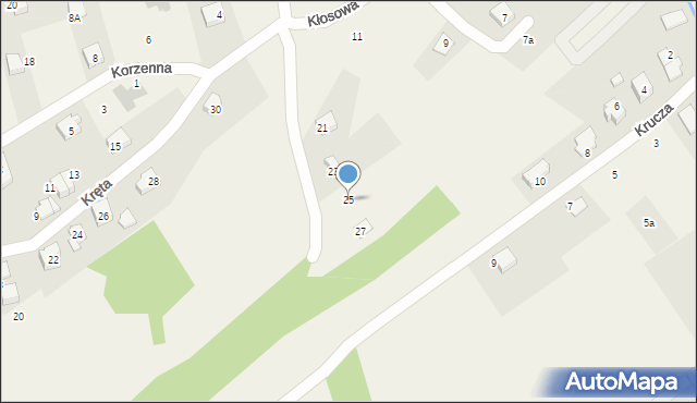 Czaniec, Krokusów, 25, mapa Czaniec