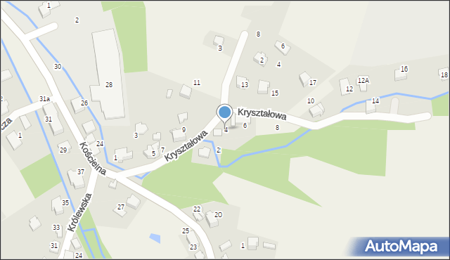 Czaniec, Kryształowa, 4, mapa Czaniec