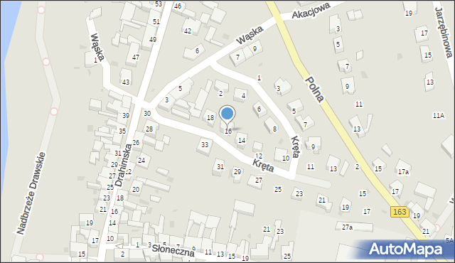 Czaplinek, Kręta, 16, mapa Czaplinek