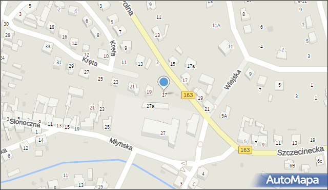 Czaplinek, Kręta, 17, mapa Czaplinek