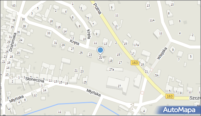 Czaplinek, Kręta, 21, mapa Czaplinek