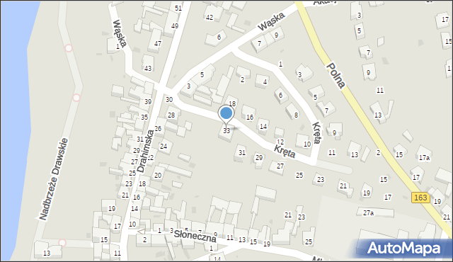 Czaplinek, Kręta, 33, mapa Czaplinek