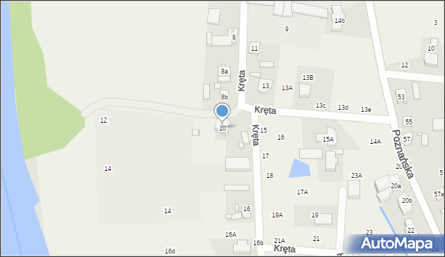 Czapury, Kręta, 10, mapa Czapury