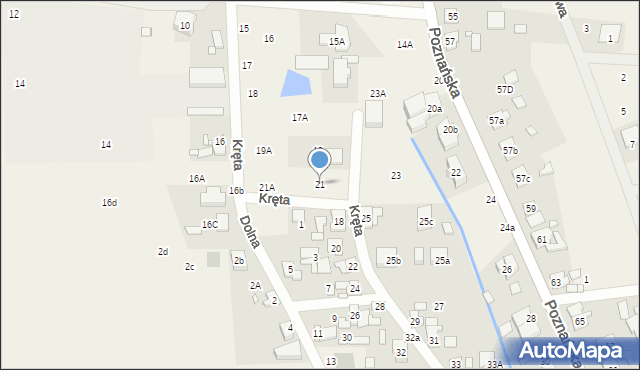 Czapury, Kręta, 21, mapa Czapury