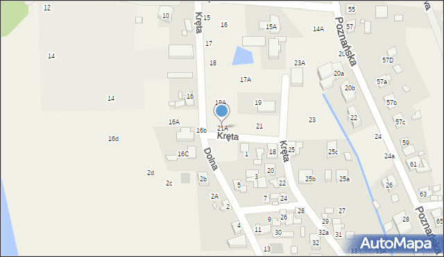 Czapury, Kręta, 21A, mapa Czapury