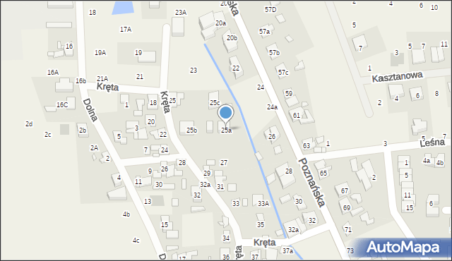 Czapury, Kręta, 25a, mapa Czapury