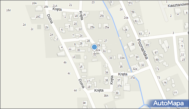 Czapury, Kręta, 32, mapa Czapury