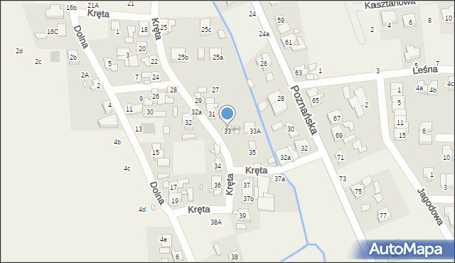 Czapury, Kręta, 33, mapa Czapury