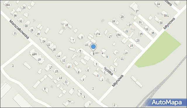 Czarna Białostocka, Krótka, 6, mapa Czarna Białostocka