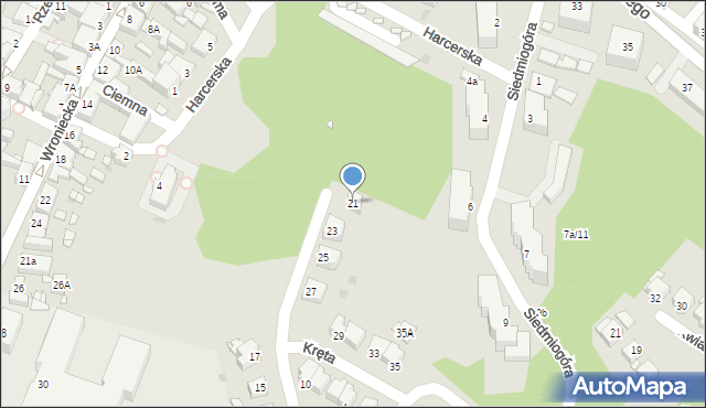 Czarnków, Kręta, 21, mapa Czarnków