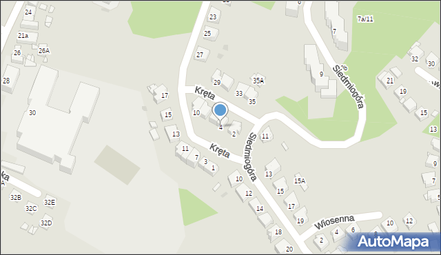 Czarnków, Kręta, 4, mapa Czarnków