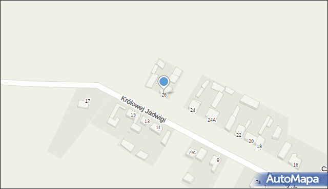 Czarnów, Królowej Jadwigi, 26, mapa Czarnów