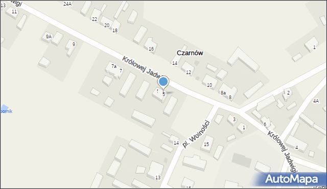 Czarnów, Królowej Jadwigi, 5, mapa Czarnów