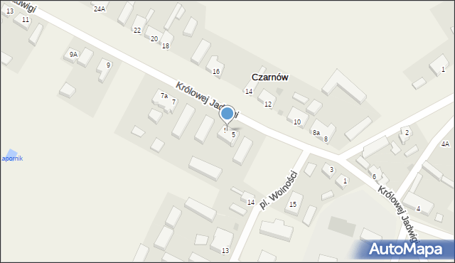 Czarnów, Królowej Jadwigi, 5a, mapa Czarnów