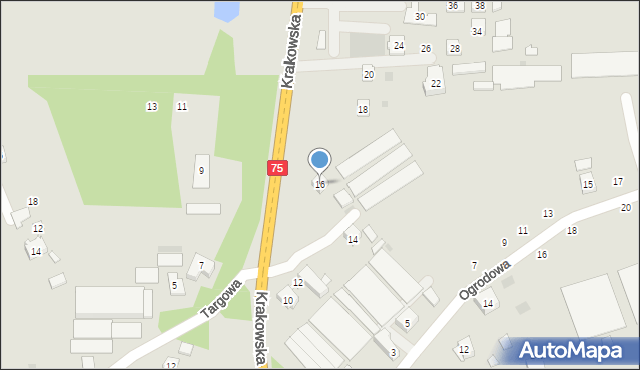 Czchów, Krakowska, 16, mapa Czchów