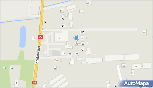 Czchów, Krakowska, 36, mapa Czchów