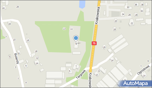 Czchów, Krakowska, 9, mapa Czchów