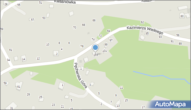 Czchów, Króla Kazimierza Wielkiego, 103, mapa Czchów