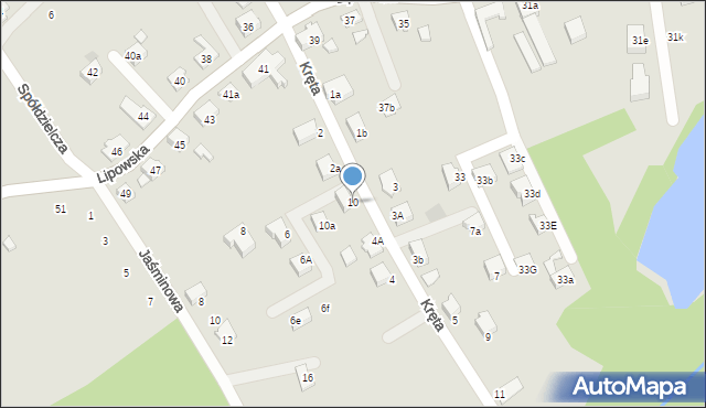 Czechowice-Dziedzice, Kręta, 10, mapa Czechowic-Dziedzic