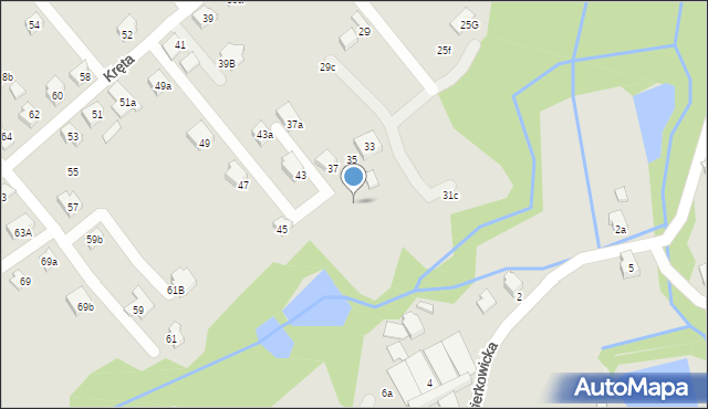 Czechowice-Dziedzice, Kręta, 37b, mapa Czechowic-Dziedzic