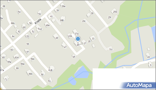 Czechowice-Dziedzice, Kręta, 43, mapa Czechowic-Dziedzic