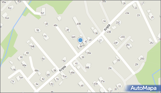 Czechowice-Dziedzice, Kręta, 44, mapa Czechowic-Dziedzic