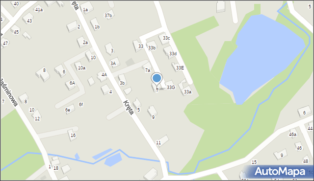 Czechowice-Dziedzice, Kręta, 7, mapa Czechowic-Dziedzic