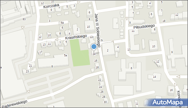 Czechowice-Dziedzice, Króla Jana III Sobieskiego, 14, mapa Czechowic-Dziedzic