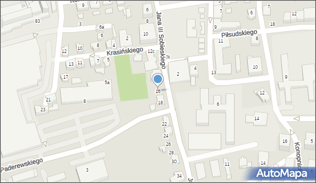 Czechowice-Dziedzice, Króla Jana III Sobieskiego, 16, mapa Czechowic-Dziedzic