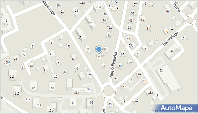 Czechowice-Dziedzice, Króla Jana III Sobieskiego, 31, mapa Czechowic-Dziedzic