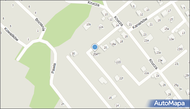 Czechowice-Dziedzice, Krucza, 20A, mapa Czechowic-Dziedzic