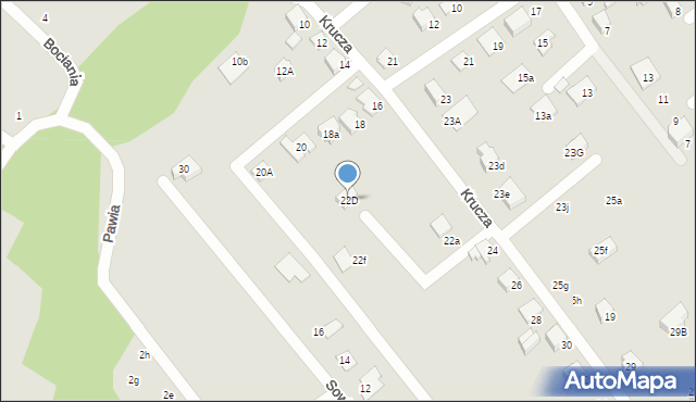Czechowice-Dziedzice, Krucza, 22D, mapa Czechowic-Dziedzic