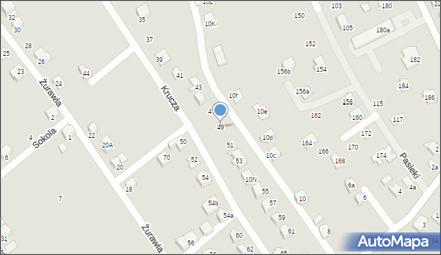 Czechowice-Dziedzice, Krucza, 49, mapa Czechowic-Dziedzic