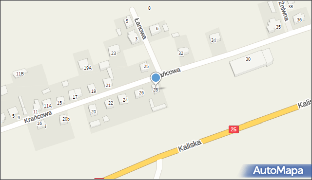 Czekanów, Krańcowa, 28, mapa Czekanów