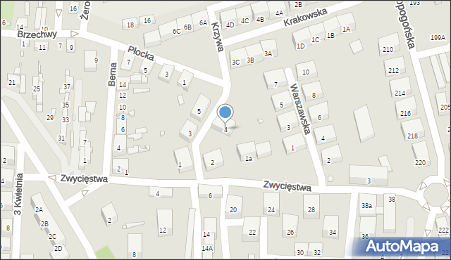 Czeladź, Krzywa, 4, mapa Czeladź