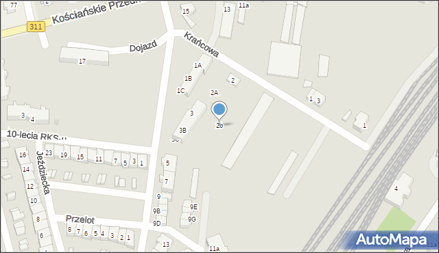 Czempiń, Krańcowa, 2b, mapa Czempiń